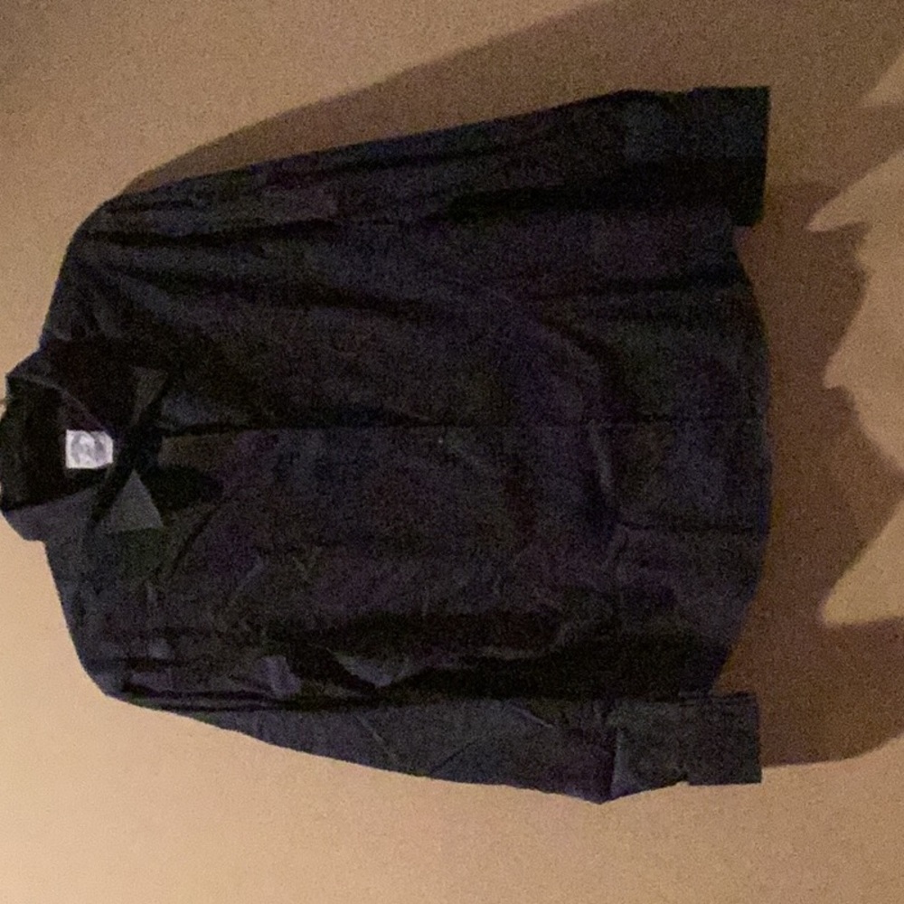 Navy blue brooks brothers, size 14, petite shirt, style blouse with cufflinks
